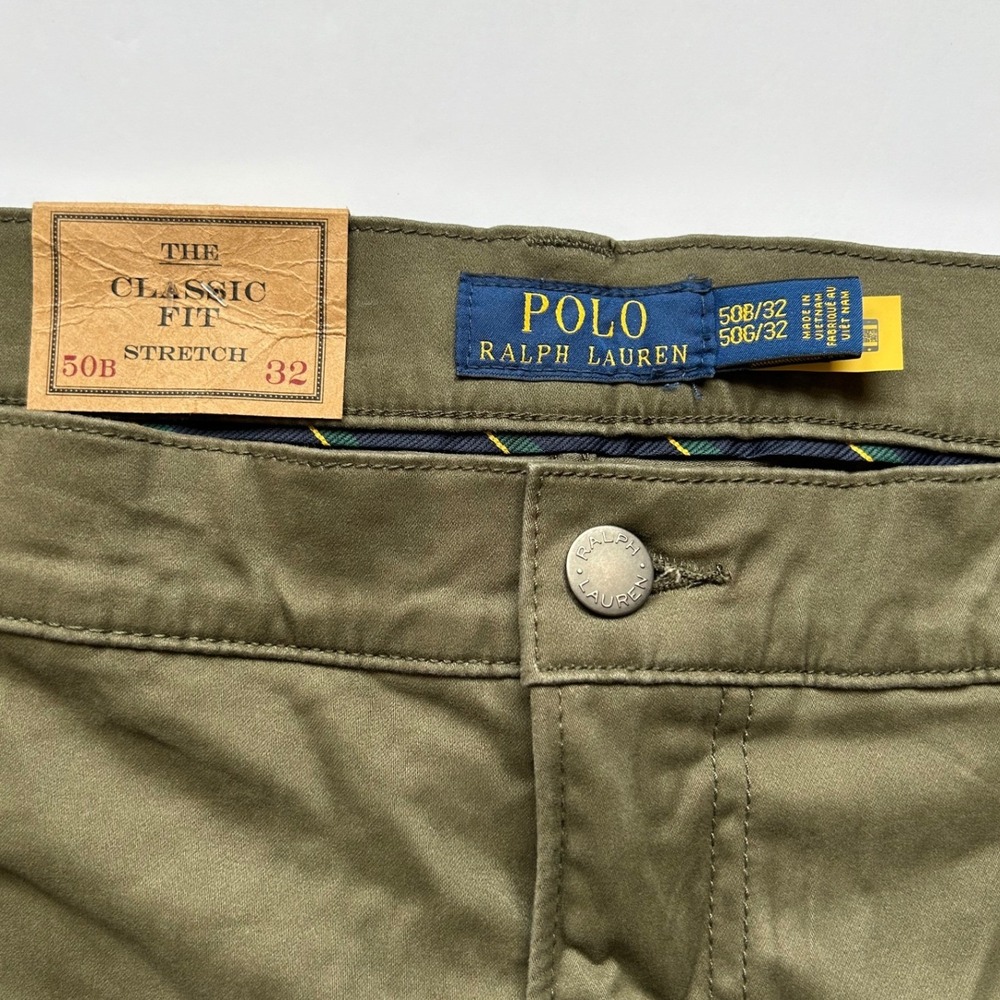 Polo Ralph Lauren Mens Classic Fit Stretch Pants Olive Green 50x32 NWT 50B 50G - Picture 3 of 12